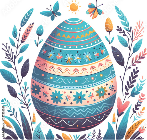seamless pattern with easter eggs