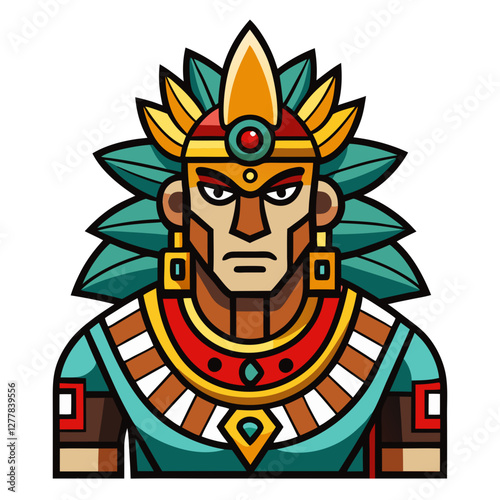 Tribal warrior vector illustration with armor
