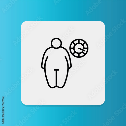 High BMI Index icon. Editable stroke. Vector illustration	
