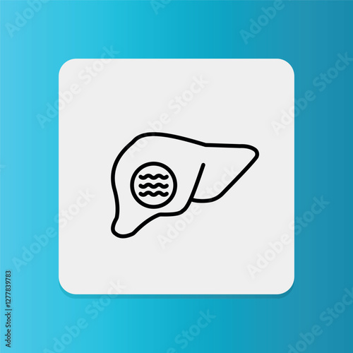 Visceral Fat  icon. Editable stroke. Vector illustration	
