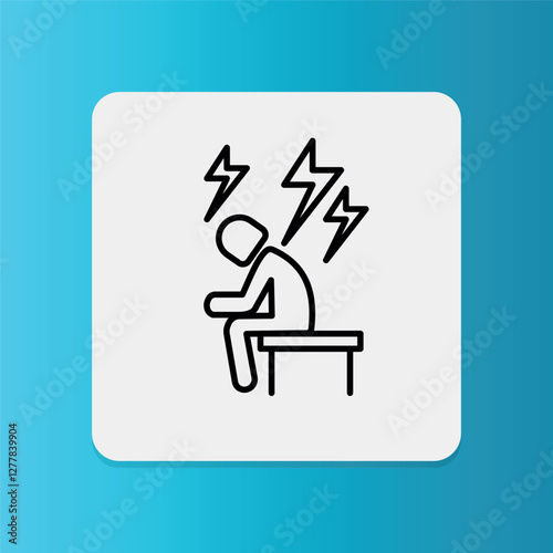 Stress icon. Editable stroke. Vector illustration	