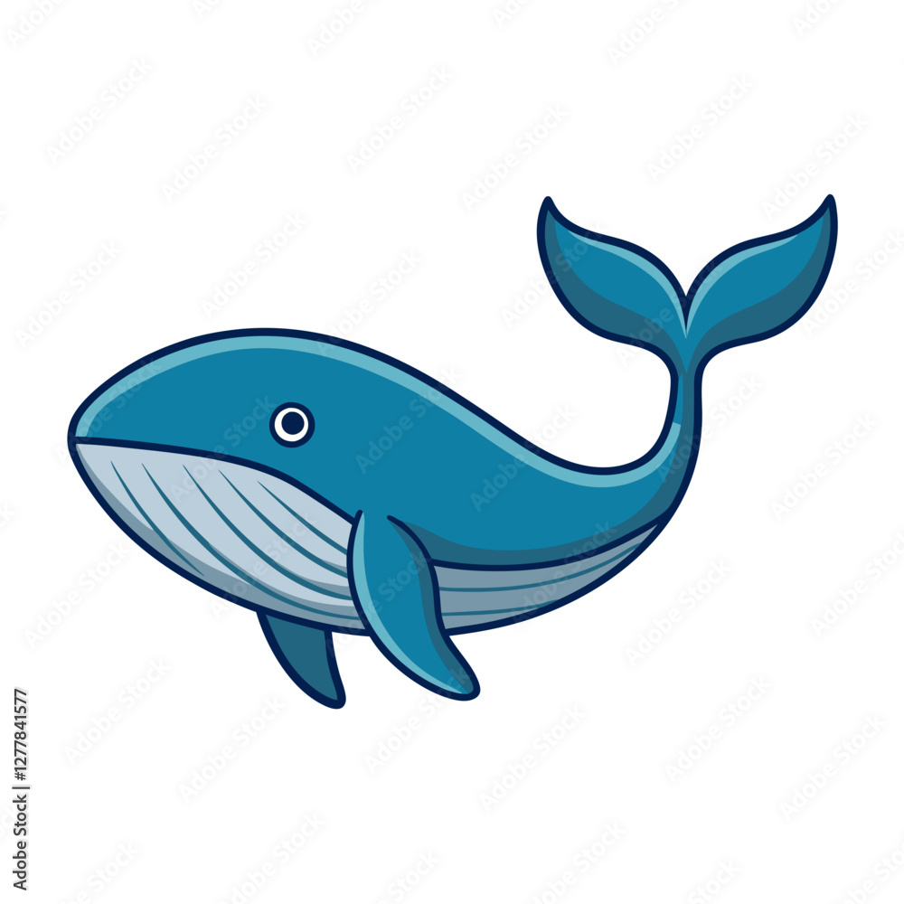 Cartoon Whale with Blue Body Vector Illustration, A cute vector illustration of a cartoon whale with a blue body, smiling face, and flowing tail, perfect for ocean or animal themes.
Cartoon Whale with Blue Body Vector Illustration, A cute vector illustration of a cartoon whale with a blue body, smiling face, and flowing tail, perfect for ocean or animal themes.