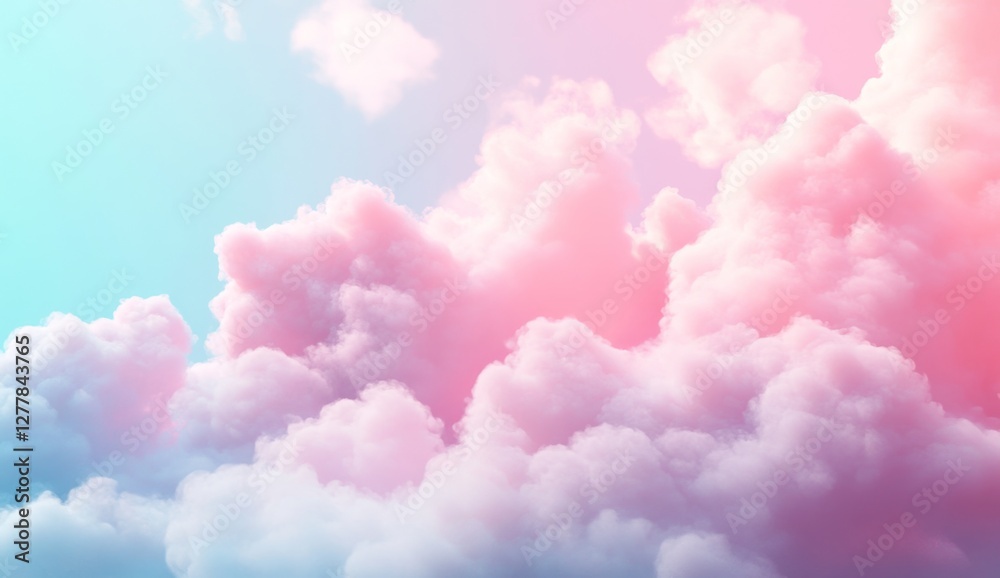 Pastel sky, fluffy clouds, dreamy background, aerial view, design element Pastel sky, fluffy clouds, dreamy background, aerial view, design element