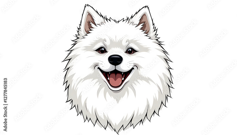 Naklejka premium samoyed on white background 