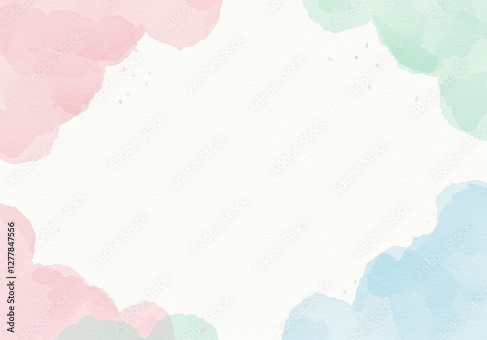 Pastel watercolor background with soft pink, green, and blue abstract brush strokes Pastel watercolor background with soft pink, green, and blue abstract brush strokes