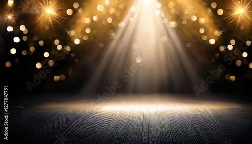 Silver podium. Silver stage. Spotlight.