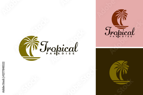 This logo embodies relaxation and tranquility, ideal for travel or hospitality businesses. It symbolizes the allure of tropical destinations and a serene lifestyle. EPS Layered File