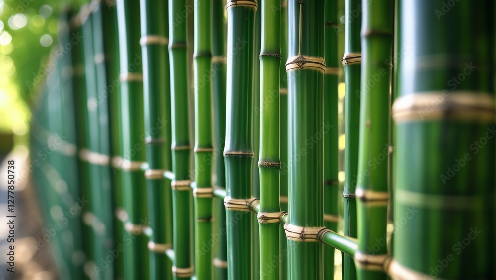 green bamboo fence surface texture. Background green bamboo fence surface texture. Background