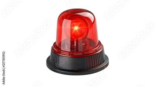 Emergency Red Light Beacon Warning Signal Alert Safety Flashing Light for Website App or Video Project