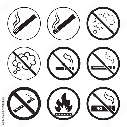 Icons set. Set of Smoke or no smoke  icon set vector illustration Isolated on vector.