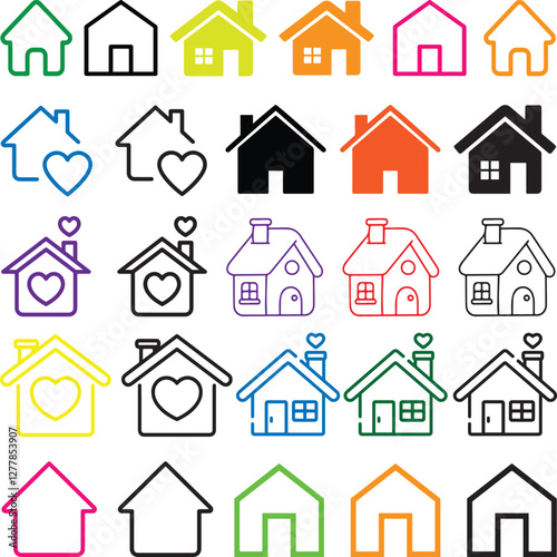 home icon with a colorful design