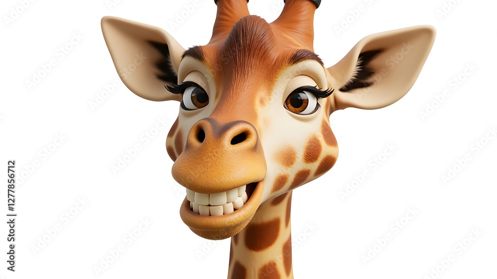 Obraz premium Cartoon giraffe smile