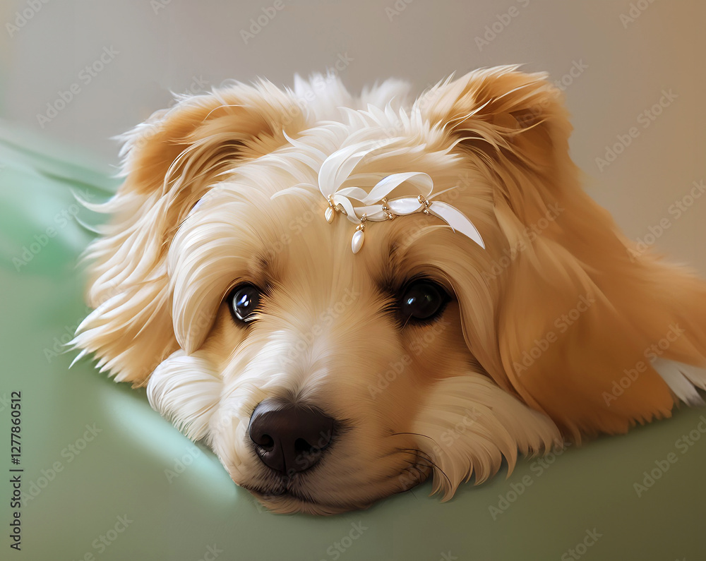 Cute fluffy small dog