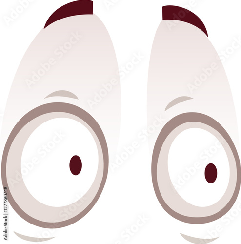 Wide open cartoon eyes expressing shock and surprise create a humorous and whimsical visual, capturing emotions like disbelief and astonishment in a playful manner