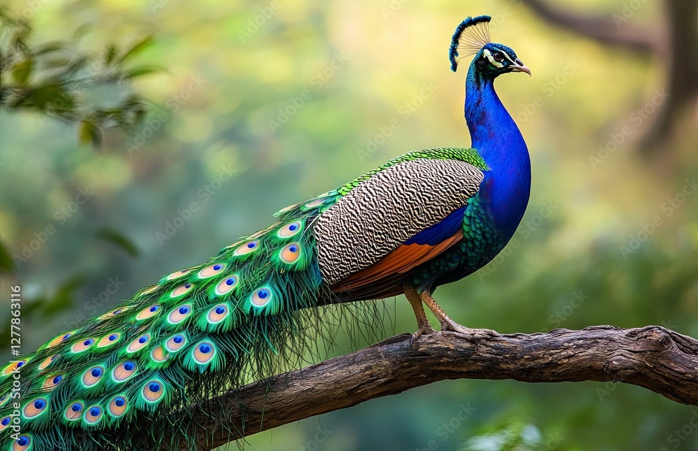 Obraz premium peacock with feathers out