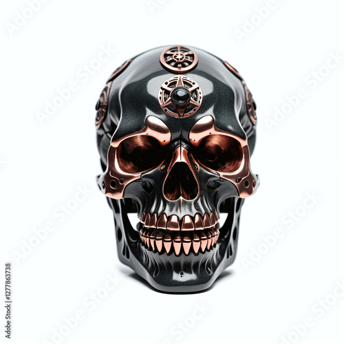 Skull made of obsidian and ...