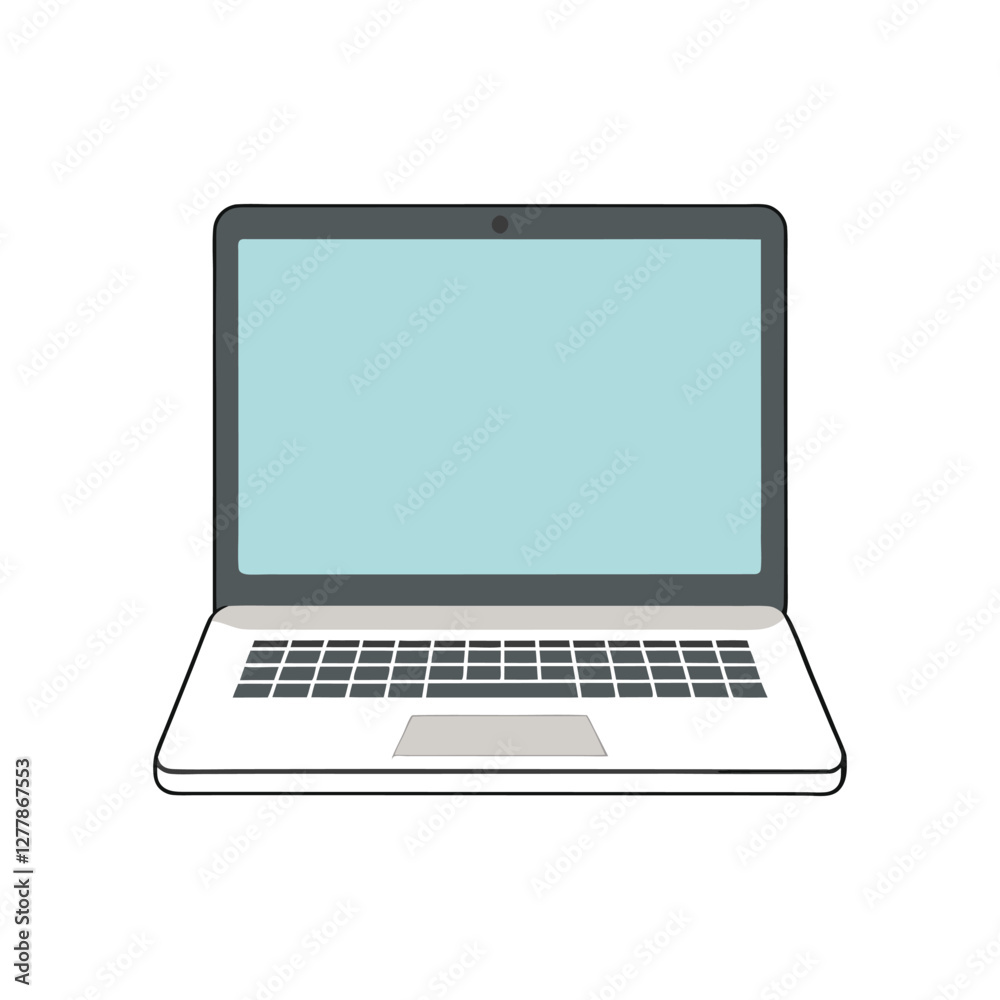 flat and minimalist Laptop vector design illustration on white background flat and minimalist Laptop vector design illustration on white background