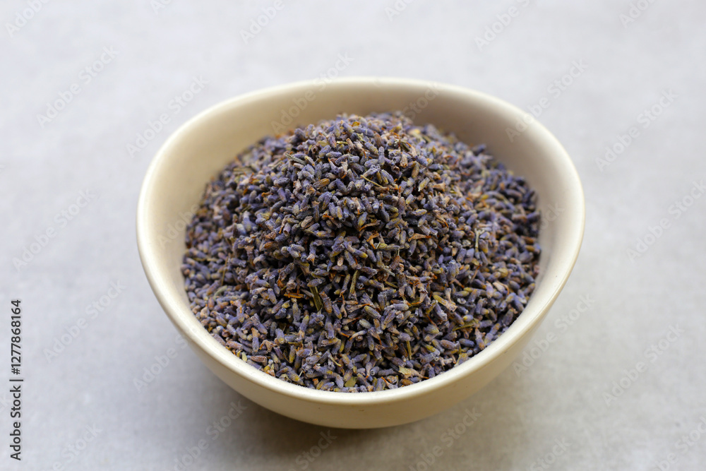 Dried lavender buds for brewing a herbal tea Dried lavender buds for brewing a herbal tea