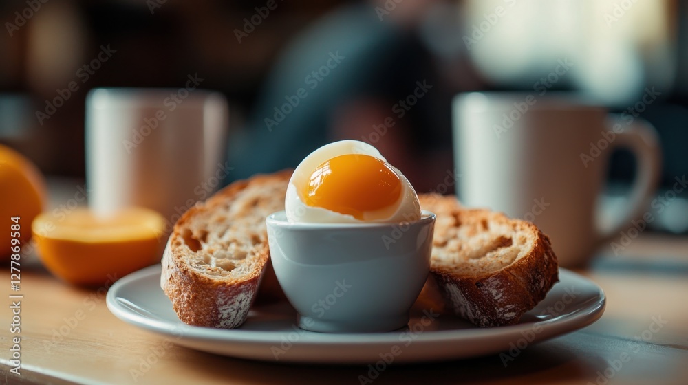 soft boiled egg with toasted bread for breakfast soft boiled egg with toasted bread for breakfast