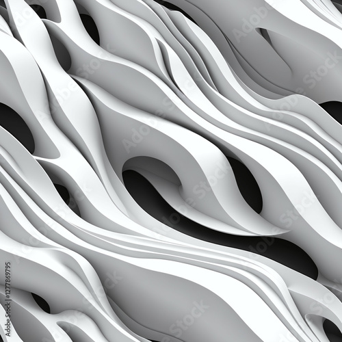 Abstract 3D wavy shapes, Se...
