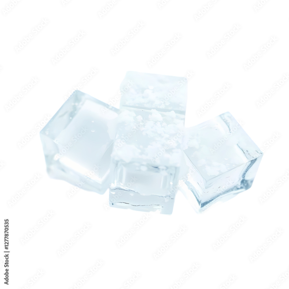 Ice Cubes: Crystal Clear Images & Textures isolated on transparent background Ice Cubes: Crystal Clear Images & Textures isolated on transparent background