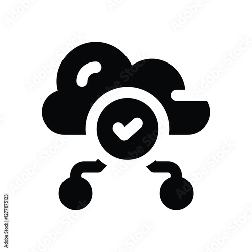 cloud glyph icon. Strong and solid vector icon for websites, mobile interfaces, presentations, and visual branding. High quality and easy to edit.