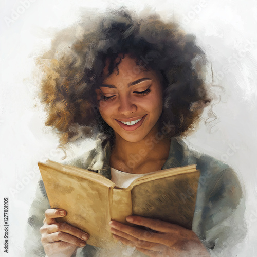Woman Reading clipart. Watercolor illustration. Detailed Artistic Graphic illustration 
