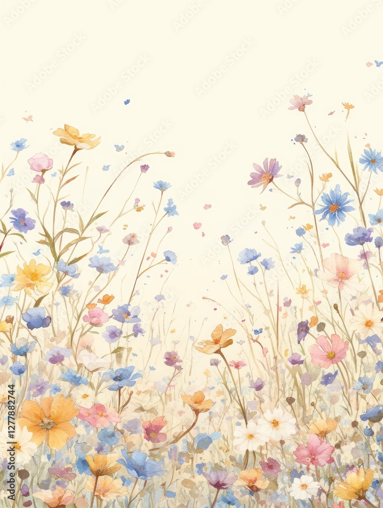 meadow flowers on the edge of the frame for booklets and frames. meadow flowers on the edge of the frame for booklets and frames.