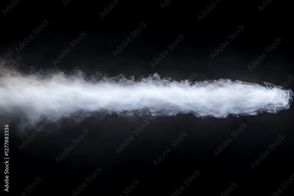 Fototapeta premium White smoke isolated on black background,abstract white smoke on black background