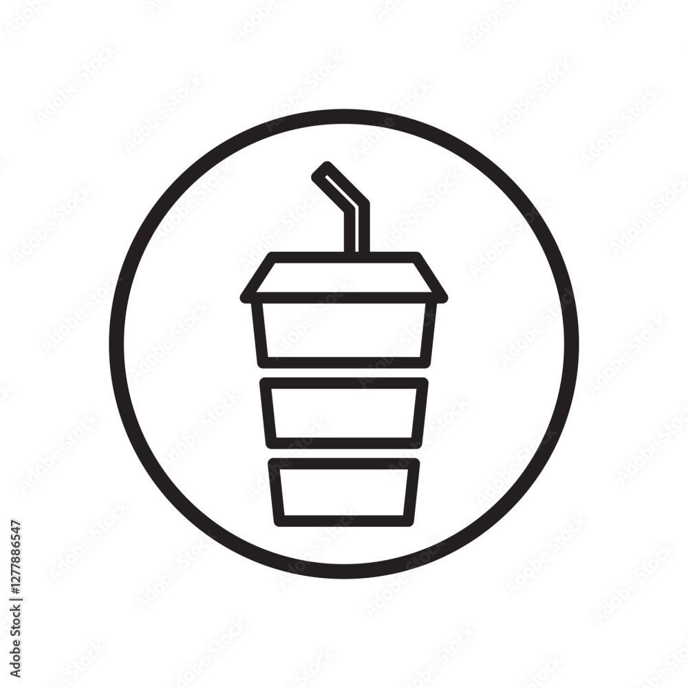 Beverage or soft drink with straw flat vector icon for food apps and websites Beverage or soft drink with straw flat vector icon for food apps and websites