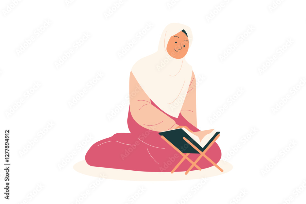 Muslim Character Reading Quran Muslim Character Reading Quran