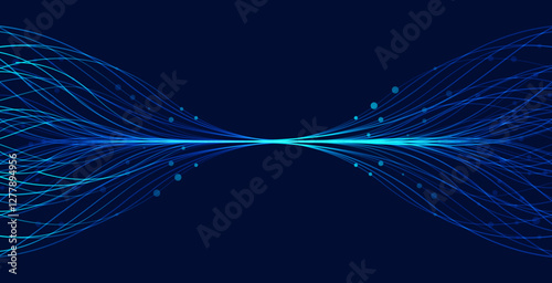 Ai technology. Concept of artificial intelligence. Dots lines. Digital, communication, science, networks