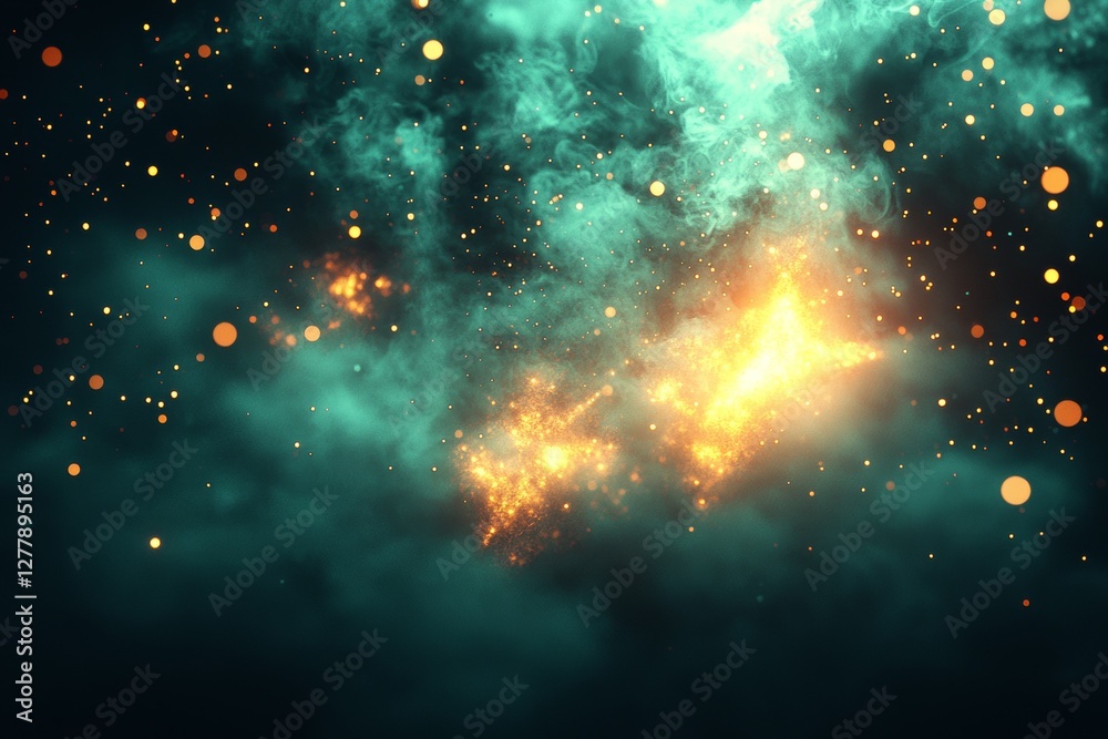 Colorful Abstract Background With Glowing Particles and Swirling Smoke Effect Creates a Mesmerizing Visual Experience. Generative AI Colorful Abstract Background With Glowing Particles and Swirling Smoke Effect Creates a Mesmerizing Visual Experience. Generative AI