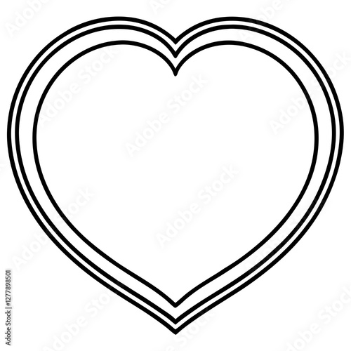 Clean vector line art heart frame