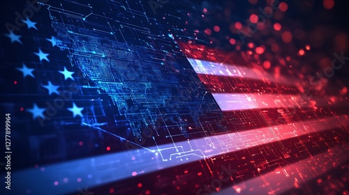 Wallpaper Mural USA Digital Flag:  A Nation Connected Through Technology Torontodigital.ca