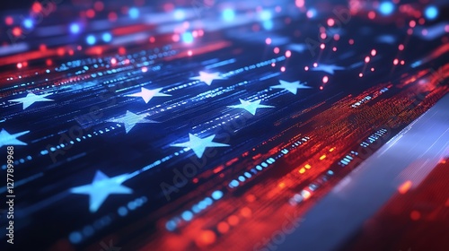 Wallpaper Mural Digital American Flag: A futuristic representation of the United States flag using digital technology Torontodigital.ca