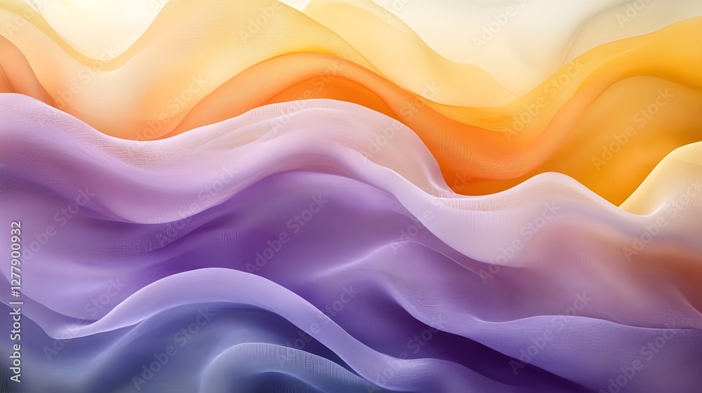 Obraz premium Flowing blue silk waves with a soft satin texture