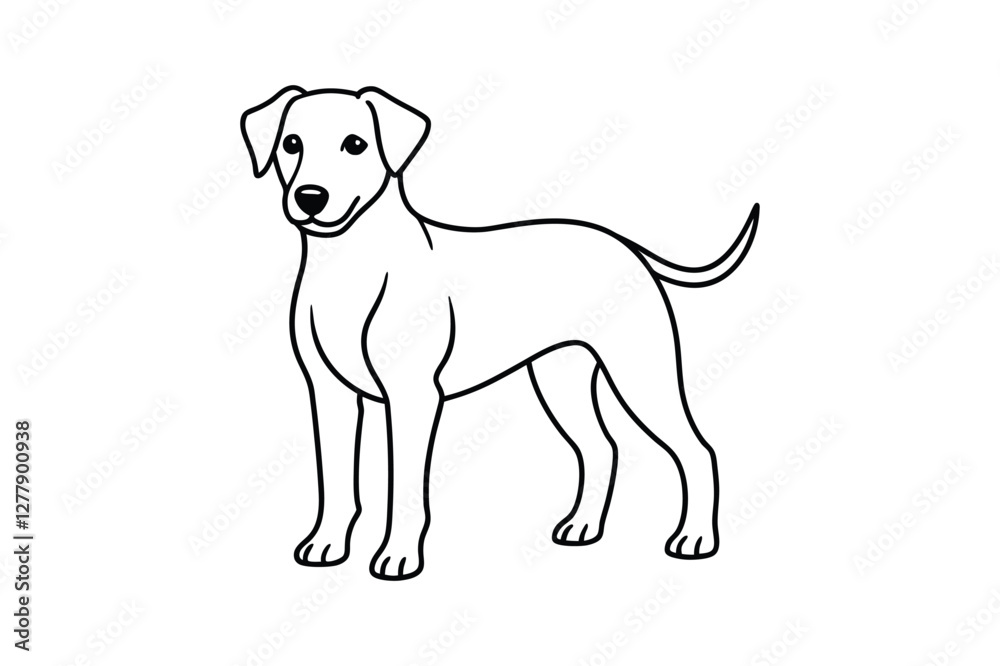 Fototapeta premium Cute puppy line art vector Drawing Illustration