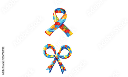 autism bow vector