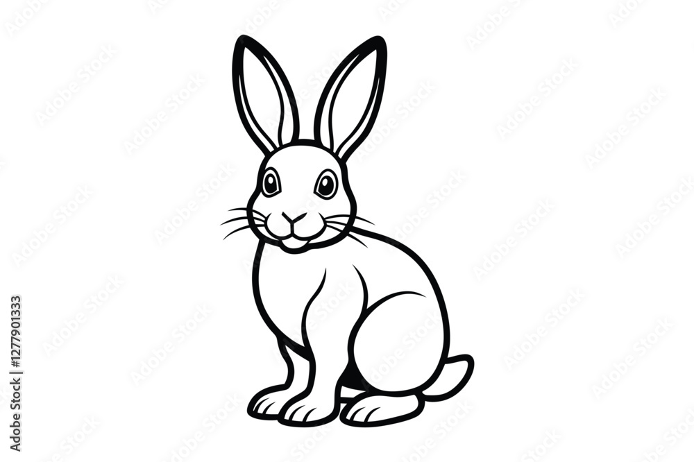 vector illustration of a line art bunny vector illustration of a line art bunny