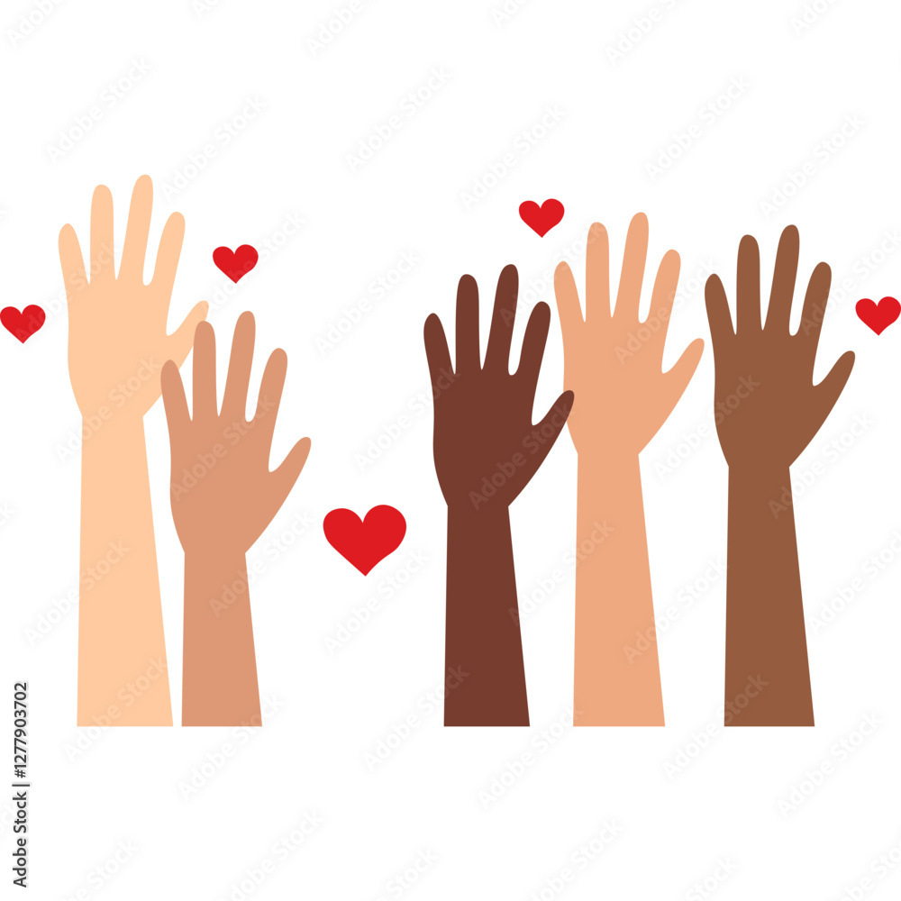 Hands Raised Stop Racism Hands Raised Stop Racism