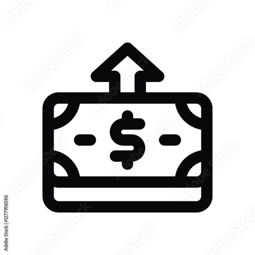 spending line icon. Clean and minimalist vector icon for websites, mobile apps, presentations, and logos. Fully scalable and customizable for any project.