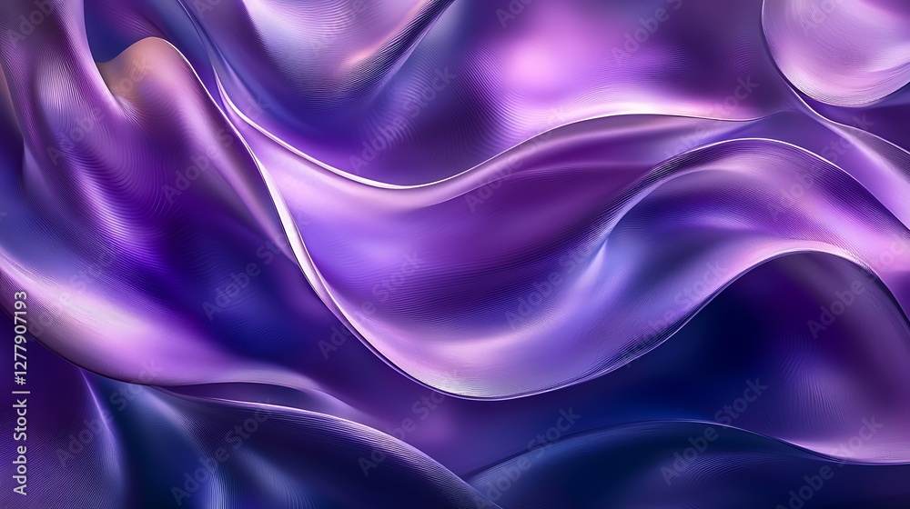 Obraz premium Abstract purple shiny silk textile swirling, drapery, background or texture, digital design, fashion, use