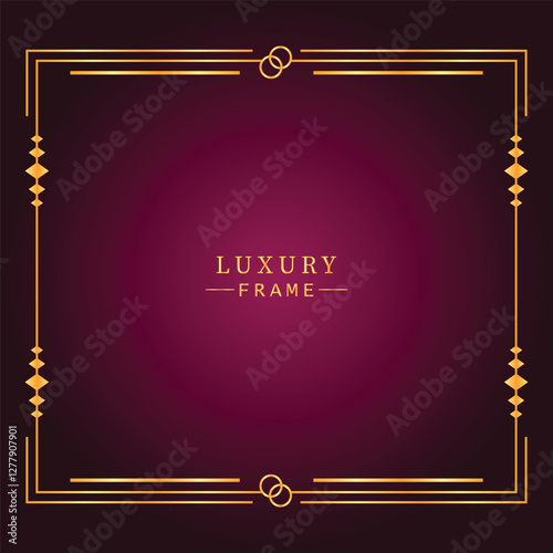 Golden luxury frame border ornament premium