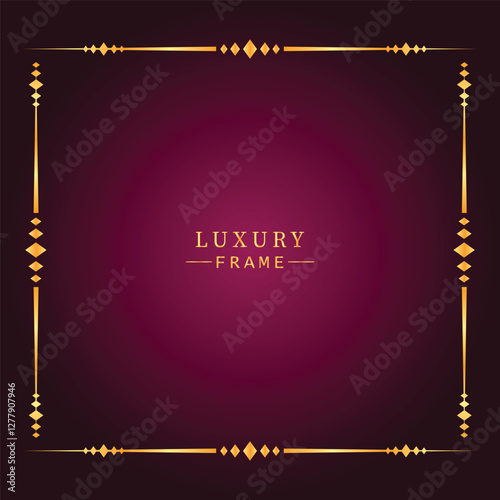 Golden luxury frame border ornament premium