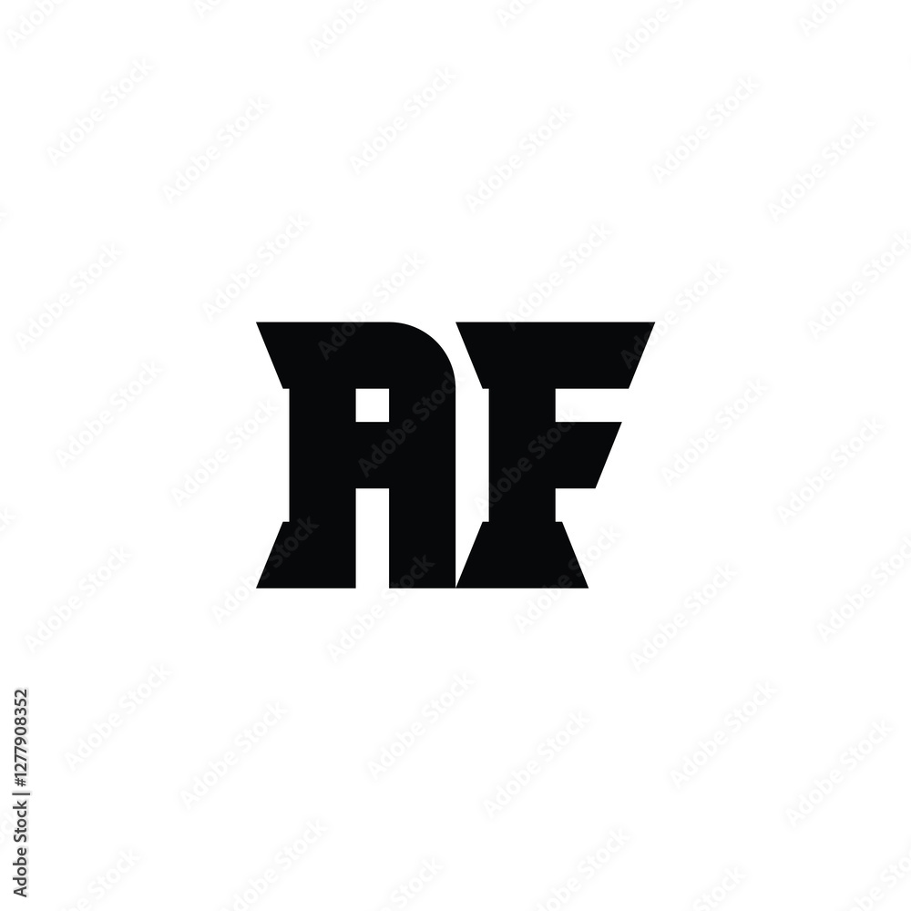 Obraz premium AF monogram logo design letter text name symbol monochrome logotype alphabet character simple logo