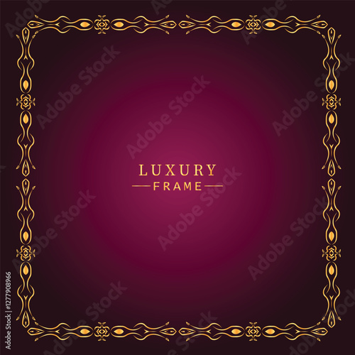 Golden luxury frame border ornament premium