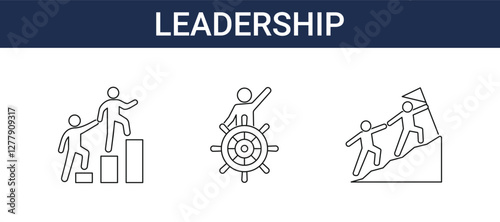 Leadership icon set collection