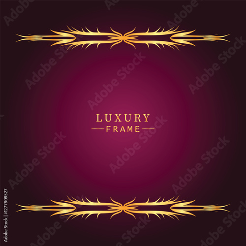 Golden luxury frame border ornament premium