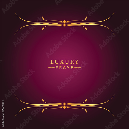Golden luxury frame border ornament premium